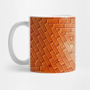 3D abstract orange design  brick Mug